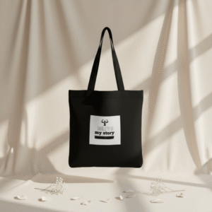 Black Canvas Tote Bag