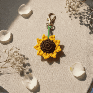 Sunflower Crochet Key Chain
